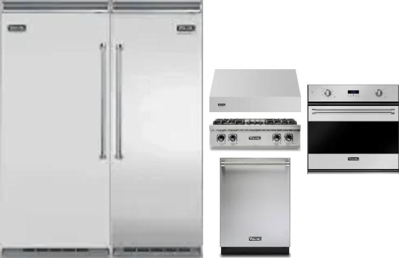 6 Piece Package Includes Refrigerator, Freezer, Cooktop, Wall Oven, Hood And Dishwasher