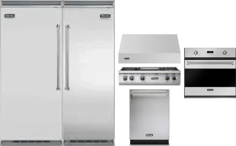 6 Piece Package Includes Refrigerator, Freezer, Cooktop, Wall Oven, Hood And Dishwasher