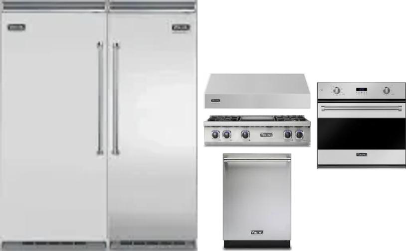 6 Piece Package Includes Refrigerator, Freezer, Cooktop, Wall Oven, Hood And Dishwasher
