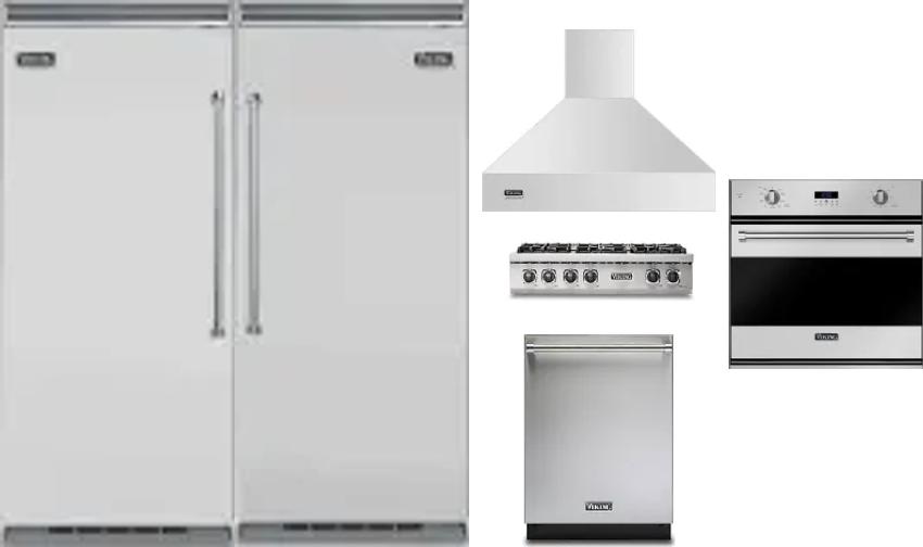 6 Piece Package Includes Refrigerator, Freezer, Cooktop, Wall Oven, Hood And Dishwasher