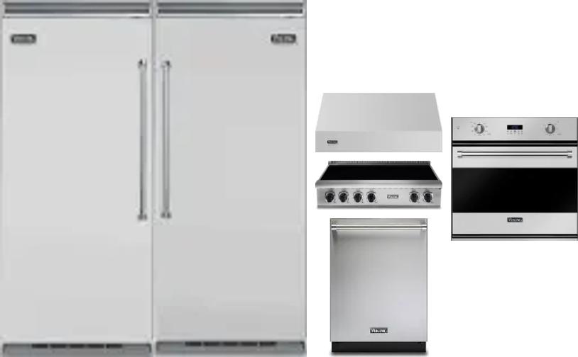 6 Piece Package Includes Refrigerator, Freezer, Cooktop, Wall Oven, Hood And Dishwasher