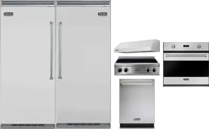 6 Piece Package Includes Refrigerator, Freezer, Cooktop, Wall Oven, Hood And Dishwasher