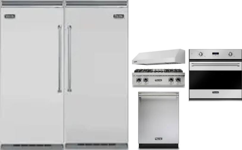 6 Piece Package Includes Refrigerator, Freezer, Cooktop, Wall Oven, Hood And Dishwasher