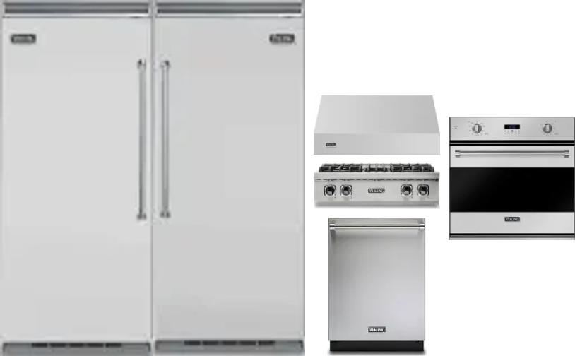 6 Piece Package Includes Refrigerator, Freezer, Cooktop, Wall Oven, Hood And Dishwasher
