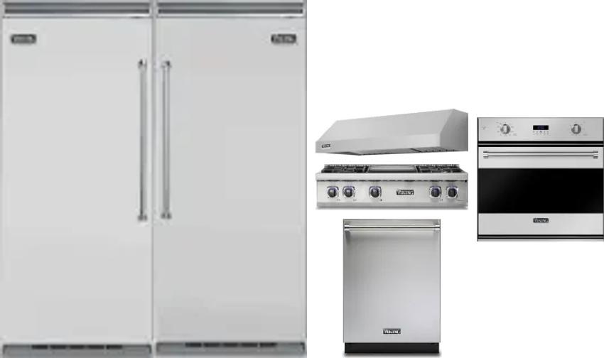 6 Piece Package Includes Refrigerator, Freezer, Cooktop, Wall Oven, Hood And Dishwasher