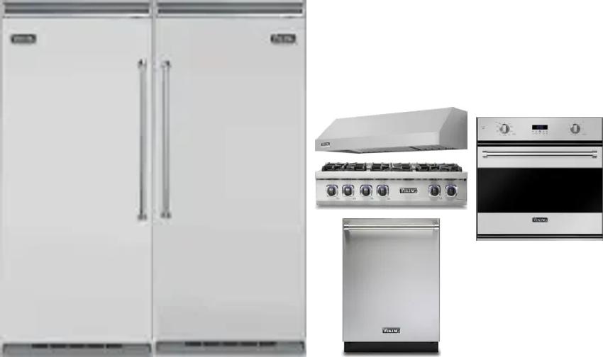 6 Piece Package Includes Refrigerator, Freezer, Cooktop, Wall Oven, Hood And Dishwasher