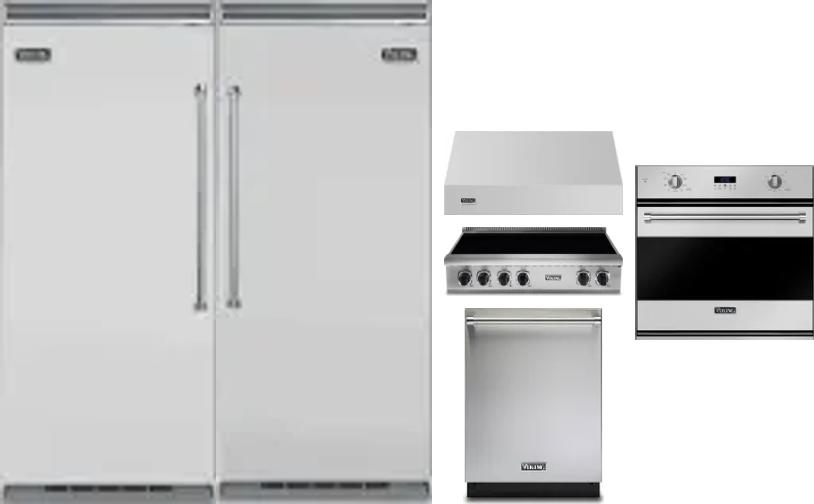 6 Piece Package Includes Refrigerator, Freezer, Cooktop, Wall Oven, Hood And Dishwasher