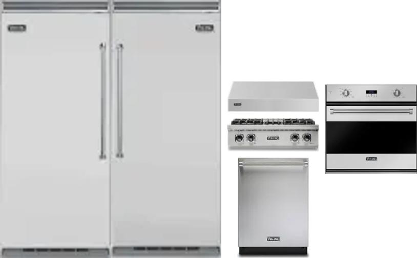 6 Piece Package Includes Refrigerator, Freezer, Cooktop, Wall Oven, Hood And Dishwasher