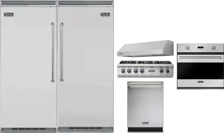 6 Piece Package Includes Refrigerator, Freezer, Cooktop, Wall Oven, Hood And Dishwasher