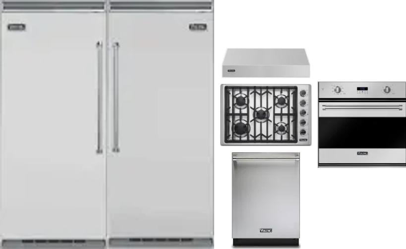 6 Piece Package Includes Refrigerator, Freezer, Cooktop, Wall Oven, Hood And Dishwasher