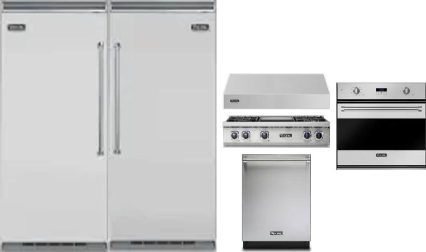 6 Piece Package Includes Refrigerator, Freezer, Cooktop, Wall Oven, Hood And Dishwasher