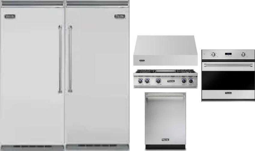 6 Piece Package Includes Refrigerator, Freezer, Cooktop, Wall Oven, Hood And Dishwasher