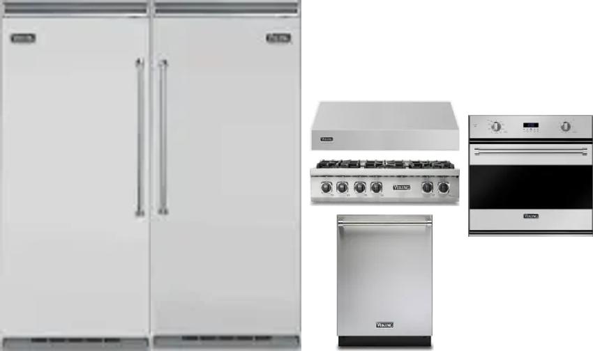 6 Piece Package Includes Refrigerator, Freezer, Cooktop, Wall Oven, Hood And Dishwasher