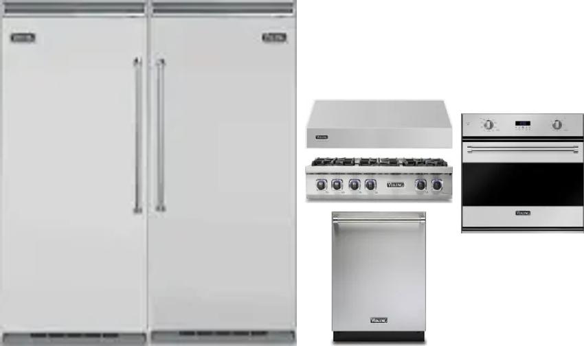 6 Piece Package Includes Refrigerator, Freezer, Cooktop, Wall Oven, Hood And Dishwasher