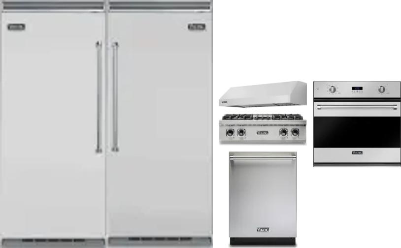 6 Piece Package Includes Refrigerator, Freezer, Cooktop, Wall Oven, Hood And Dishwasher