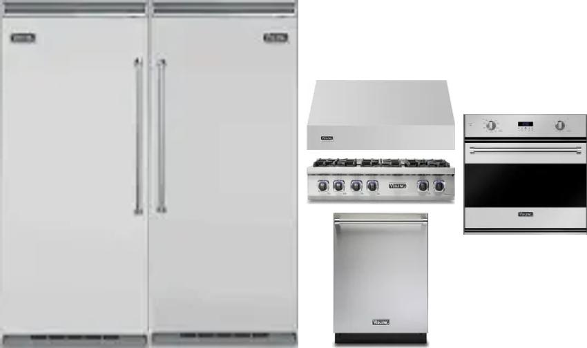 6 Piece Package Includes Refrigerator, Freezer, Cooktop, Wall Oven, Hood And Dishwasher