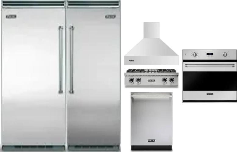 6 Piece Package Includes Refrigerator, Freezer, Cooktop, Wall Oven, Hood And Dishwasher