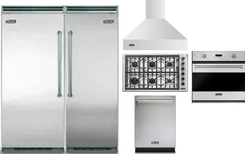 6 Piece Package Includes Refrigerator, Freezer, Cooktop, Wall Oven, Hood And Dishwasher