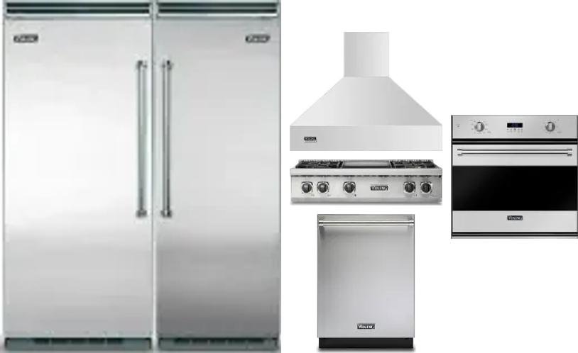 6 Piece Package Includes Refrigerator, Freezer, Cooktop, Wall Oven, Hood And Dishwasher