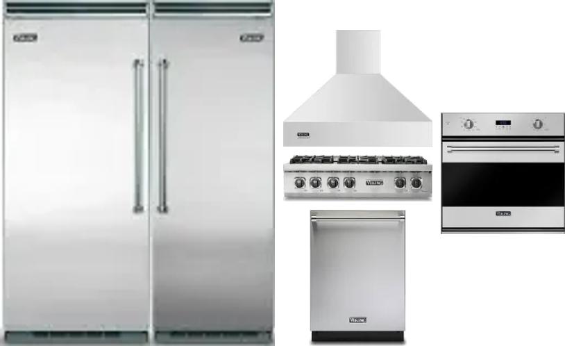 6 Piece Package Includes Refrigerator, Freezer, Cooktop, Wall Oven, Hood And Dishwasher
