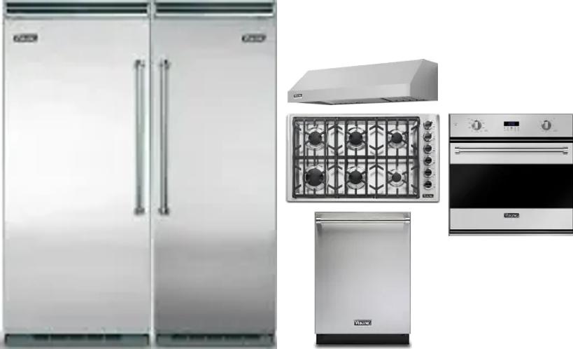 6 Piece Package Includes Refrigerator, Freezer, Cooktop, Wall Oven, Hood And Dishwasher