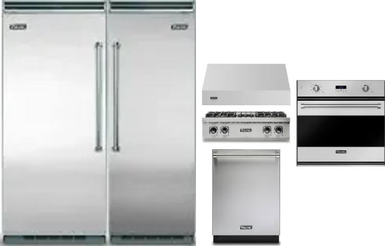 6 Piece Package Includes Refrigerator, Freezer, Cooktop, Wall Oven, Hood And Dishwasher