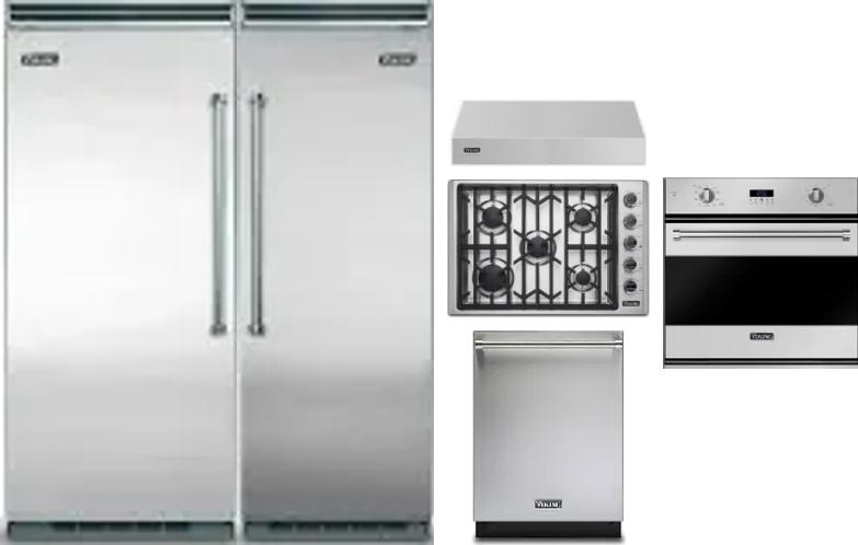 6 Piece Package Includes Refrigerator, Freezer, Cooktop, Wall Oven, Hood And Dishwasher