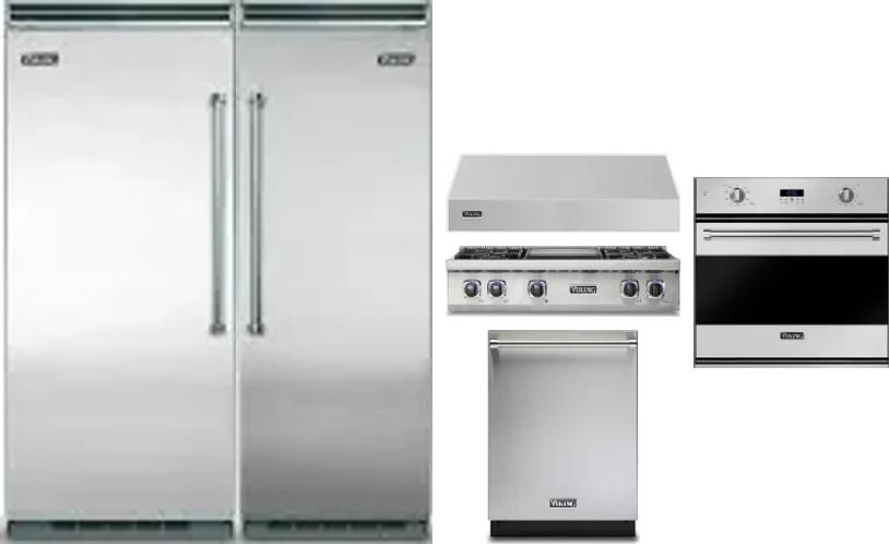 6 Piece Package Includes Refrigerator, Freezer, Cooktop, Wall Oven, Hood And Dishwasher