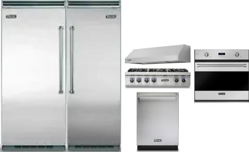 6 Piece Package Includes Refrigerator, Freezer, Cooktop, Wall Oven, Hood And Dishwasher