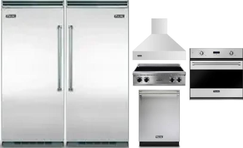 6 Piece Package Includes Refrigerator, Freezer, Cooktop, Wall Oven, Hood And Dishwasher