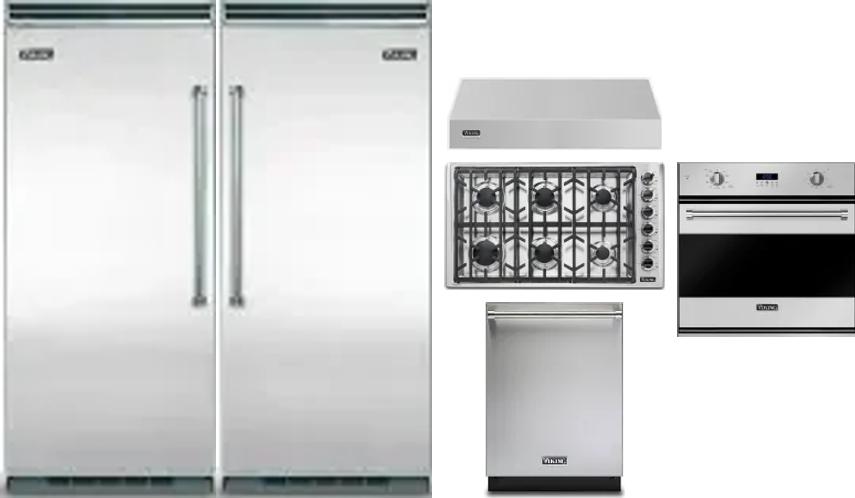6 Piece Package Includes Refrigerator, Freezer, Cooktop, Wall Oven, Hood And Dishwasher