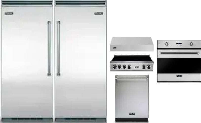 6 Piece Package Includes Refrigerator, Freezer, Cooktop, Wall Oven, Hood And Dishwasher