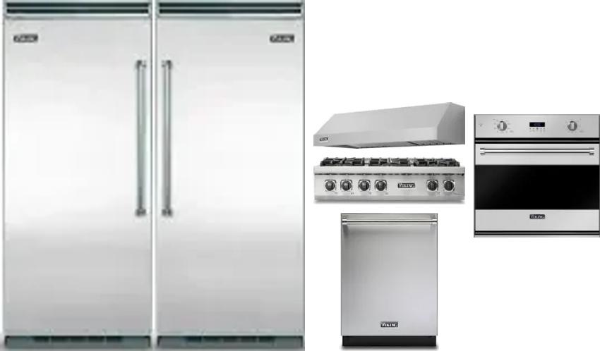 6 Piece Package Includes Refrigerator, Freezer, Cooktop, Wall Oven, Hood And Dishwasher
