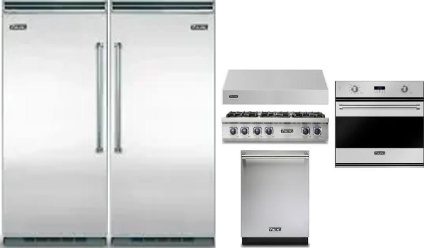 6 Piece Package Includes Refrigerator, Freezer, Cooktop, Wall Oven, Hood And Dishwasher