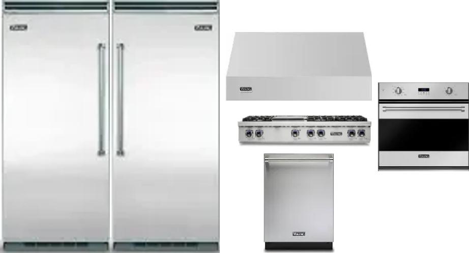 6 Piece Package Includes Refrigerator, Freezer, Cooktop, Wall Oven, Hood And Dishwasher