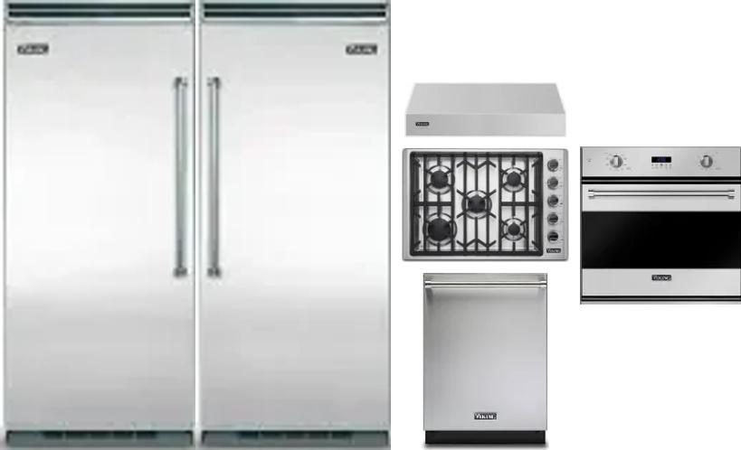 6 Piece Package Includes Refrigerator, Freezer, Cooktop, Wall Oven, Hood And Dishwasher