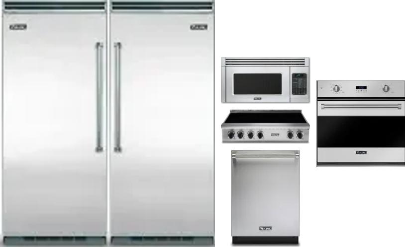 6 Piece Package Includes Refrigerator, Freezer, Cooktop, Wall Oven, Microwave And Dishwasher