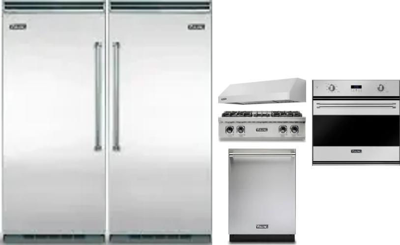6 Piece Package Includes Refrigerator, Freezer, Cooktop, Wall Oven, Hood And Dishwasher
