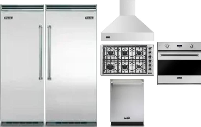 6 Piece Package Includes Refrigerator, Freezer, Cooktop, Wall Oven, Hood And Dishwasher
