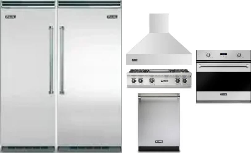 6 Piece Package Includes Refrigerator, Freezer, Cooktop, Wall Oven, Hood And Dishwasher