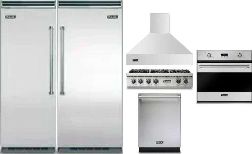 6 Piece Package Includes Refrigerator, Freezer, Cooktop, Wall Oven, Hood And Dishwasher