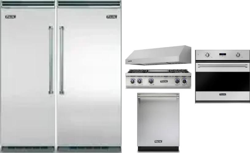 6 Piece Package Includes Refrigerator, Freezer, Cooktop, Wall Oven, Hood And Dishwasher