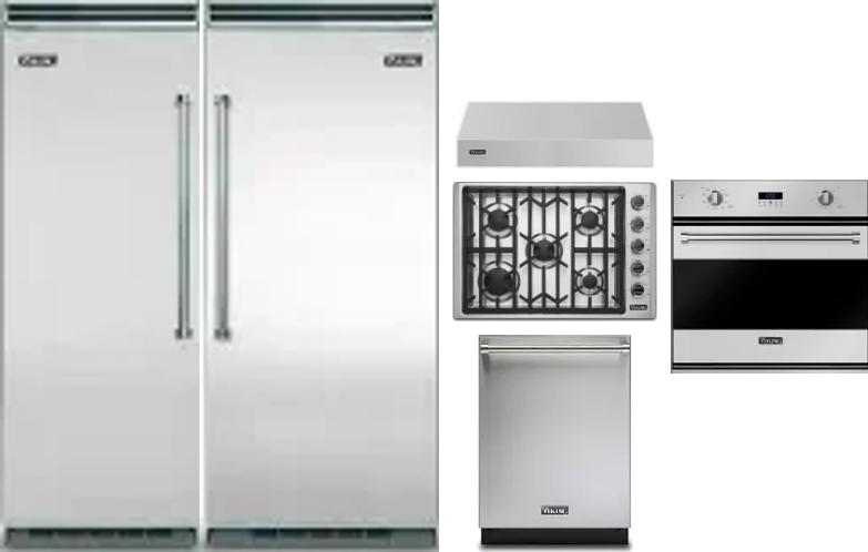 6 Piece Package Includes Refrigerator, Freezer, Cooktop, Wall Oven, Hood And Dishwasher