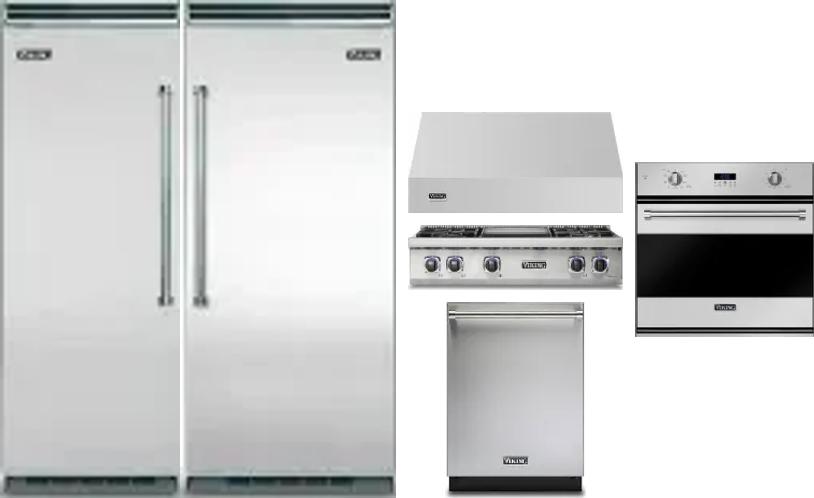 6 Piece Package Includes Refrigerator, Freezer, Cooktop, Wall Oven, Hood And Dishwasher