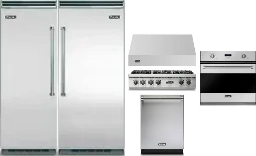 6 Piece Package Includes Refrigerator, Freezer, Cooktop, Wall Oven, Hood And Dishwasher