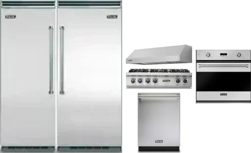 6 Piece Package Includes Refrigerator, Freezer, Cooktop, Wall Oven, Hood And Dishwasher