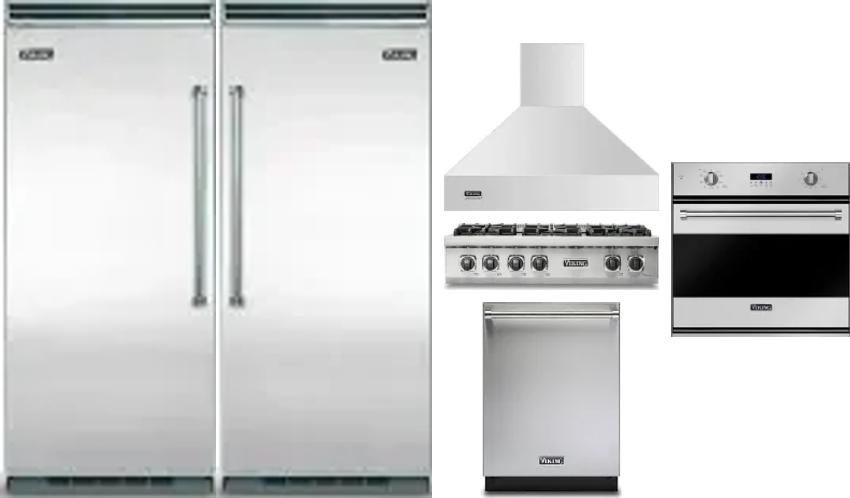 6 Piece Package Includes Refrigerator, Freezer, Cooktop, Wall Oven, Hood And Dishwasher