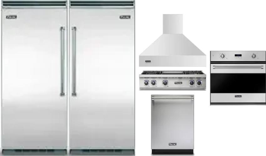 6 Piece Package Includes Refrigerator, Freezer, Cooktop, Wall Oven, Hood And Dishwasher
