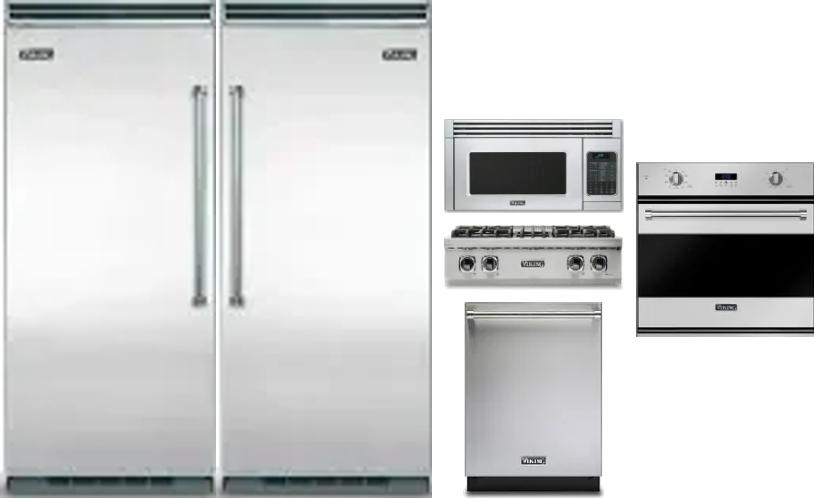 6 Piece Package Includes Refrigerator, Freezer, Cooktop, Wall Oven, Microwave And Dishwasher
