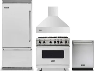 4 Piece Package Includes Refrigerator, Range, Hood And Dishwasher